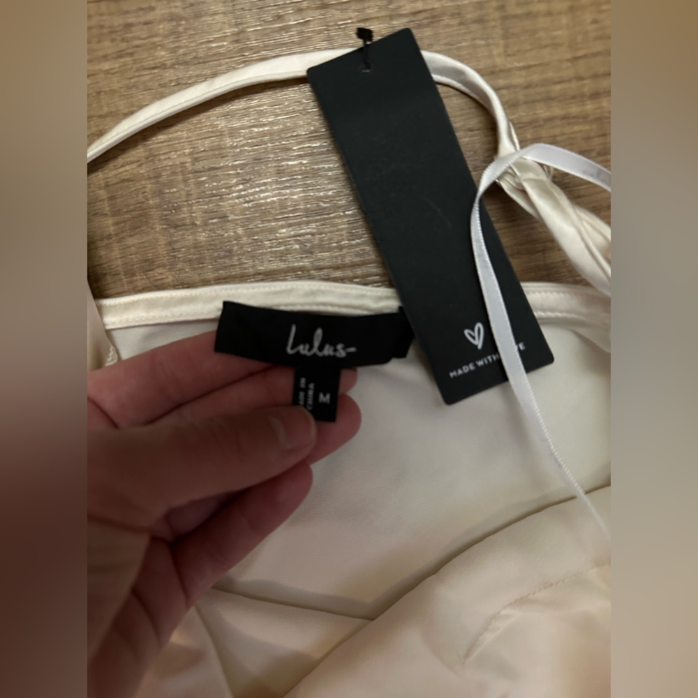 Naima Off-White Satin One-Shoulder Midi Dress - Picture 4 of 4